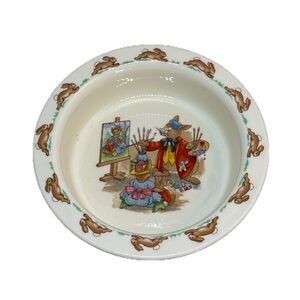 Vintage Royal Doulton Bone China 6.25” Bunnykins Painting Rabbit Cereal Bowl